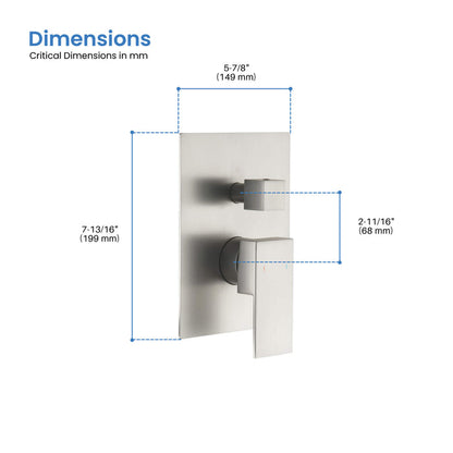 Quadro 2 Function Rough-in Valve Trim Plate - SVT2-2