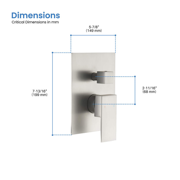 Quadro 3 Function Rough-in Valve Trim Plate - SVT2-3