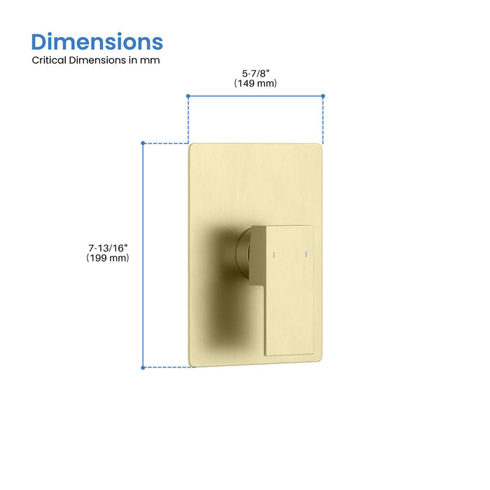 Quadro Single Function Rough-in Valve Trim Plate - SVT2-1