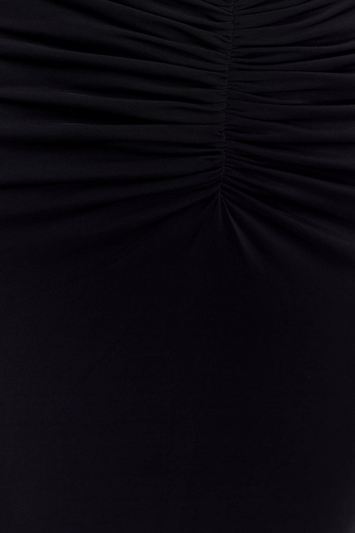 Rafaella Slinky And Mesh Maxi Dress - Black