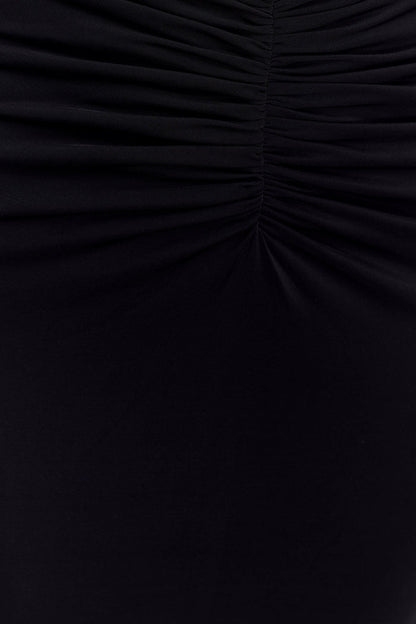 Rafaella Slinky And Mesh Maxi Dress - Black
