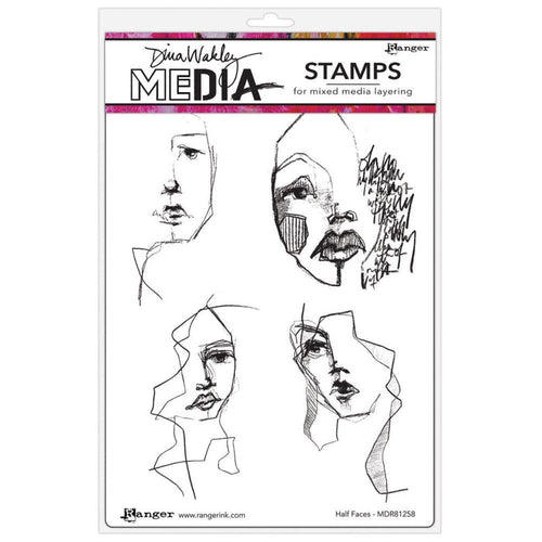 Ranger - Dina Wakley Media Stamp Set - Half Faces