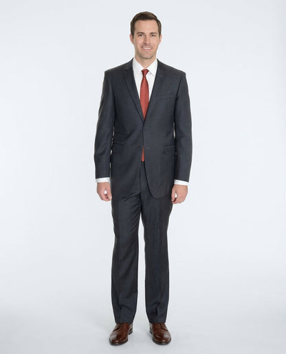 Raphael Regular Fit Charcoal Gray Two Button Wool Suit - The Suit Depot