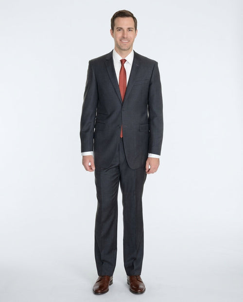 Raphael Regular Fit Charcoal Gray Two Button Wool Suit - The Suit Depot