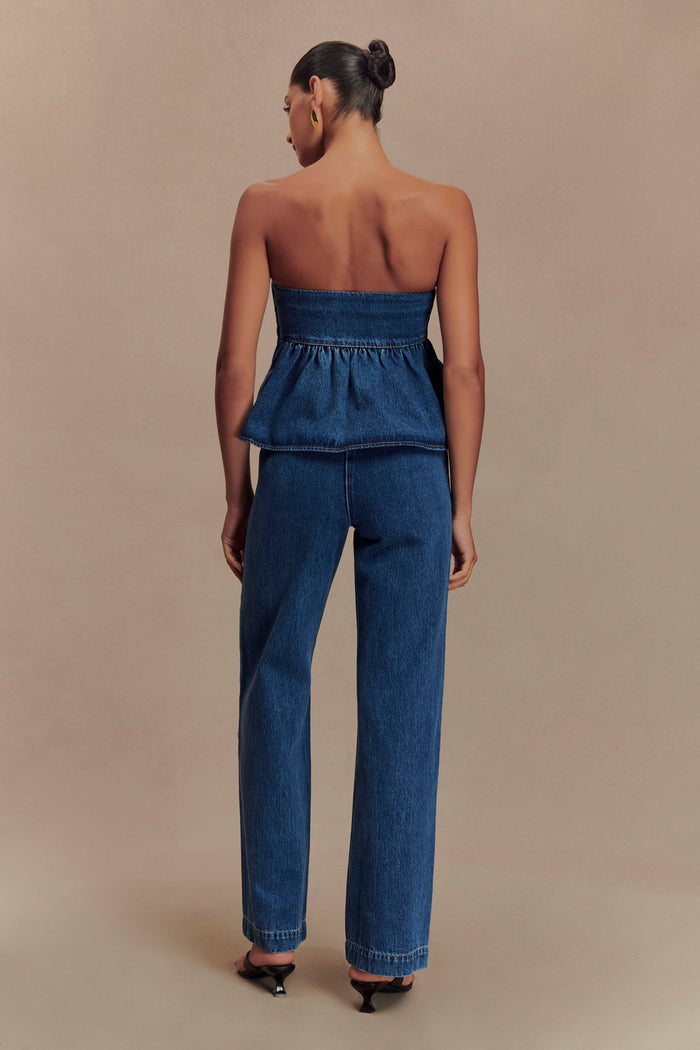 Rayne Wide Leg Denim Jeans - 90'S Blue