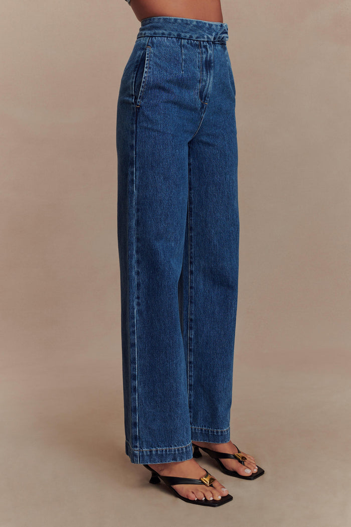 Rayne Wide Leg Denim Jeans - 90'S Blue