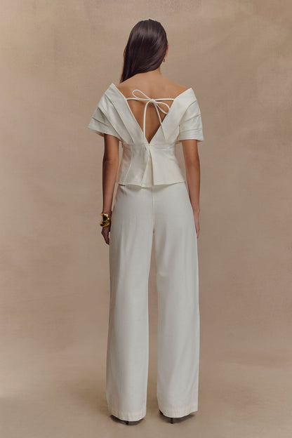 Rayne Wide Leg Denim Jeans - White