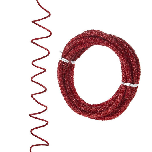 10' Red Glittered Rope Garland