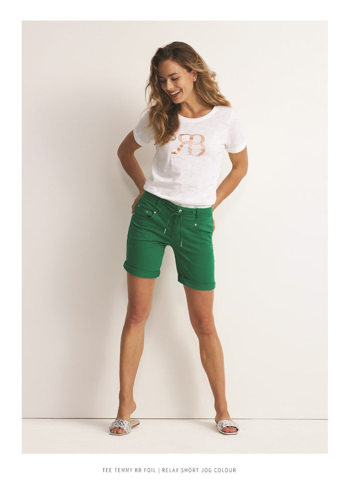 Red Button Relax Jog Shorts Dotique model