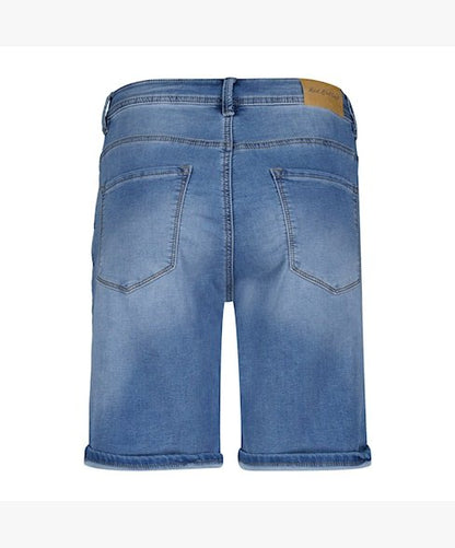 Red Button Relax Jog Shorts Dotique denim back