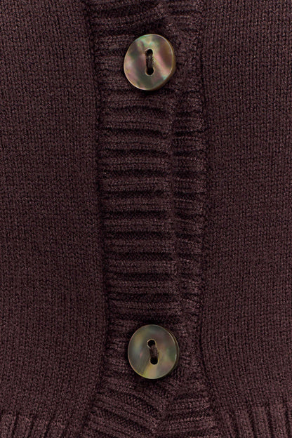 Reese Fitted Knit Cardigan - Dark Chocolate