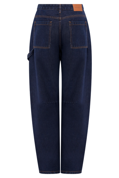 Renata Barrel Denim Jeans - Indigo Blue