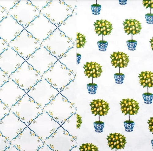 Reversible Lemon Topiary with Trellis Gift Wrap - The Mayfair Hall