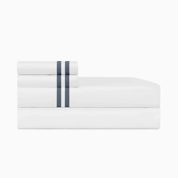 Ribbons Pair of Pillowcases by Home Treasures — folded bedding and cuff detail