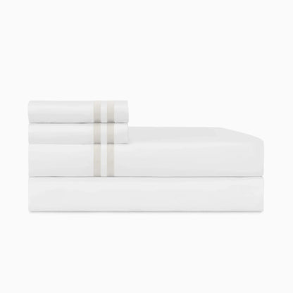 Ribbons Pair of Pillowcases by Home Treasures — folded bedding and cuff detail