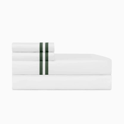 Ribbons Pair of Pillowcases by Home Treasures — folded bedding and cuff detail