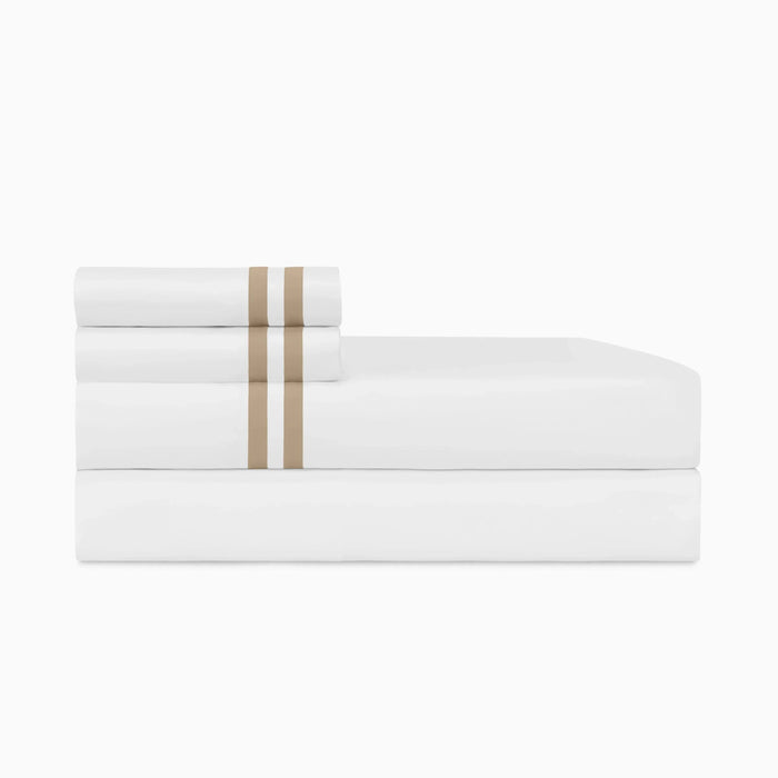 Ribbons Pair of Pillowcases by Home Treasures — folded bedding and cuff detail