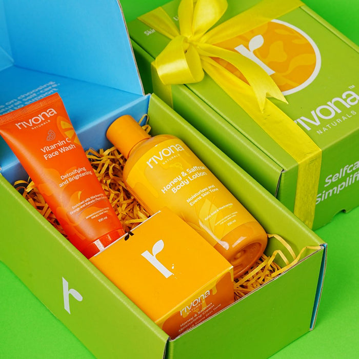 vitamin c facewash and saffron body lotion