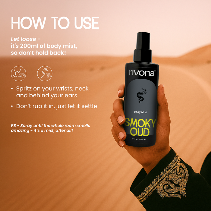 Rivona Smoky Oud - Bold & Woody Body Mist | 200ml