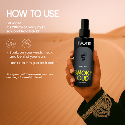 Rivona Smoky Oud - Bold & Woody Body Mist | 200ml