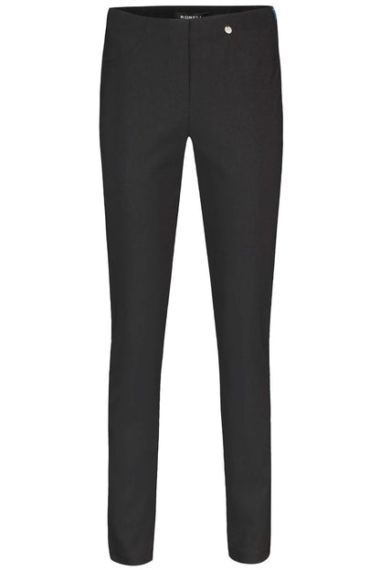 Robell 51559-5499-90 Bella Black Full Length Pull-On Trousers - Dotique