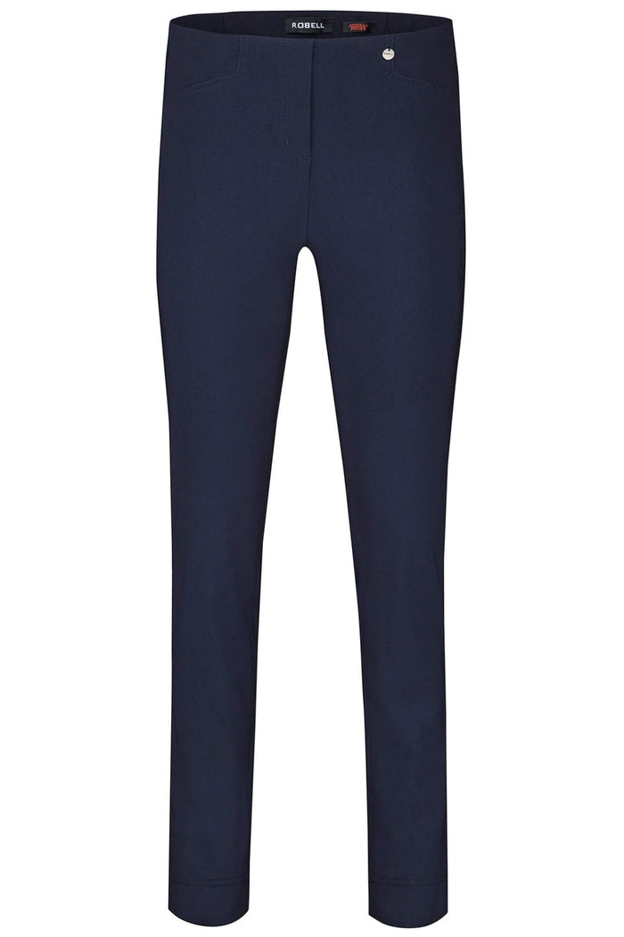 Robell 51673-5499-69 Rose Navy Full Length Slim Fit Trousers - Dotique