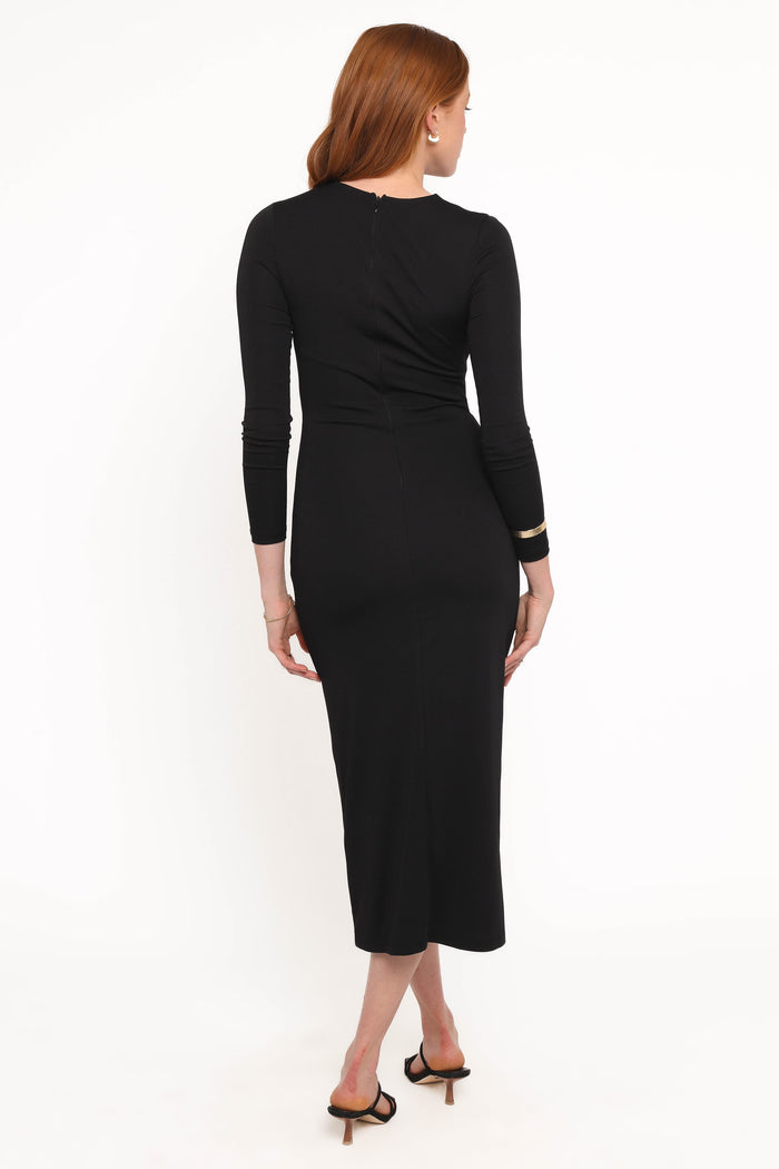Petal and Pup USA DRESSES Rogan Long Sleeve Maxi Dress - Black