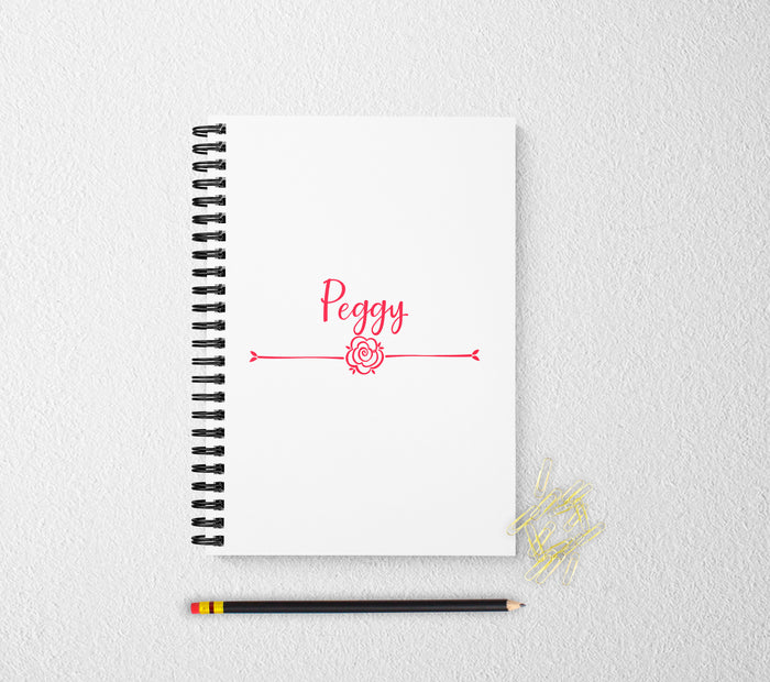 Rose personalized rose notebook for women