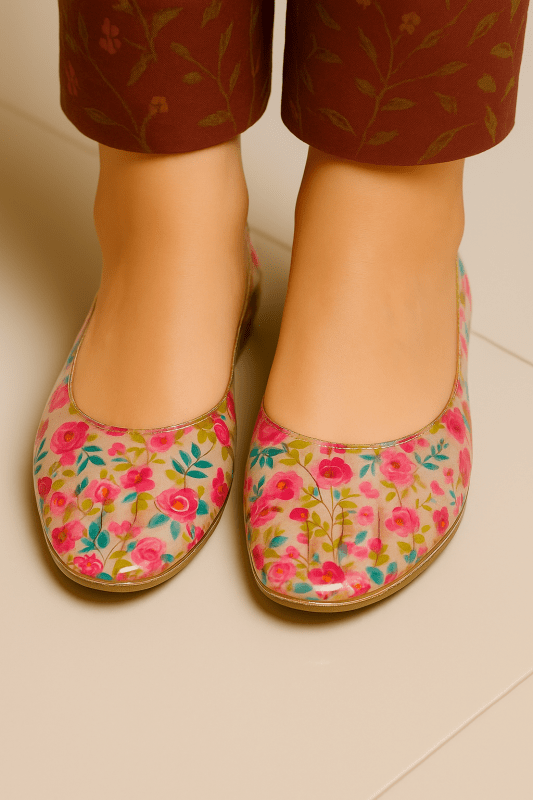 Rosy Bloom Transparent Pumps