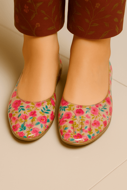 Rosy Bloom Transparent Pumps