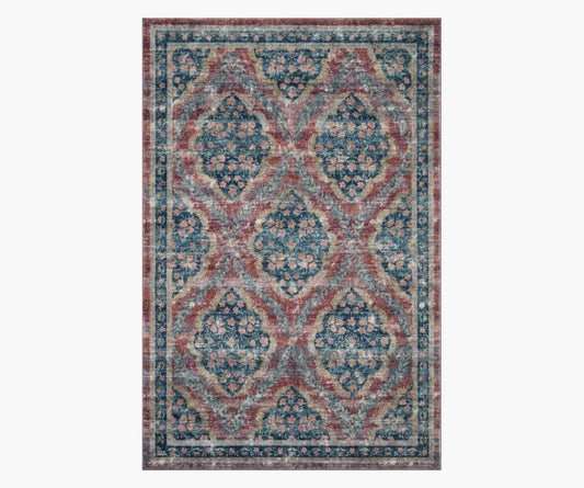 Courtyard Chateau Printed Rug - Red