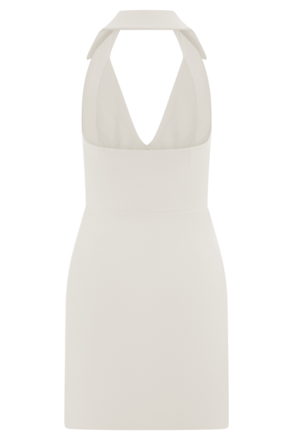 Ruth Cotton Halter Mini Dress - Ivory
