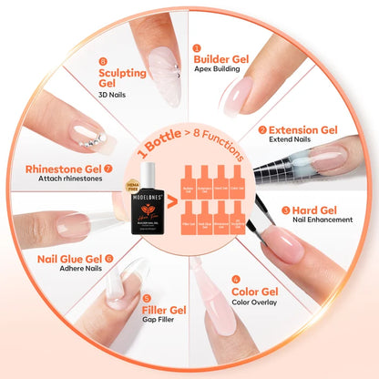 8-In-1 Sand Nude Hema-Free Builder Gel 15ml Builder Gel MODELONES #sand nude