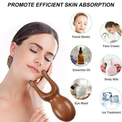 Sandalwood Gua Sha Tool for Face Eyes Nose Back & Legs – Multi-Area Facial Scraping Massager