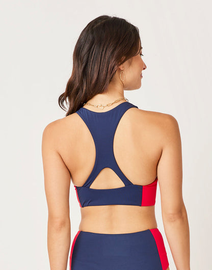 Sanitas Colorblock Top: Navy/Hot Red - FINAL SALE