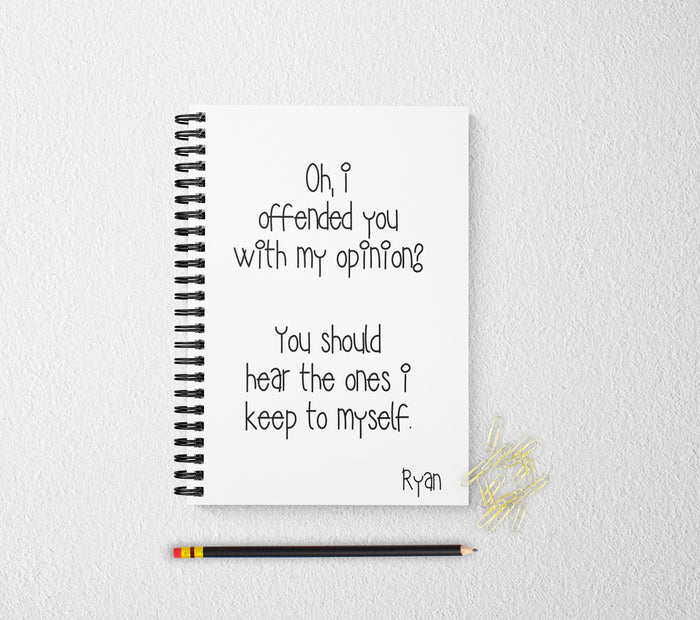 Sarcastic journal personalized notebook personalized custom journal personalized journal gift