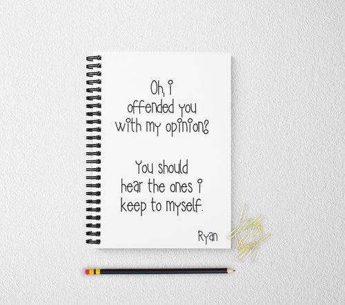 Sarcastic journal personalized notebook personalized custom journal personalized journal gift