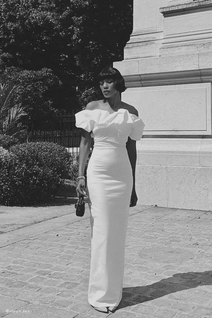 Sariya Sculptural Maxi Dress - White