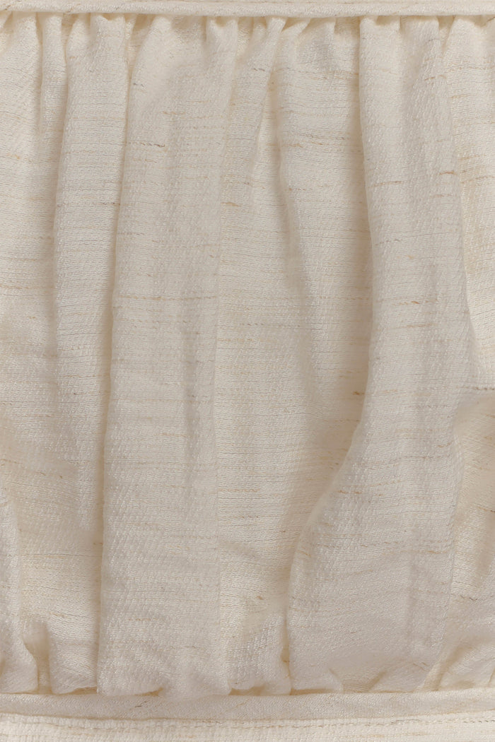 Scottie Shirred Linen Bandeau - Oat Marle