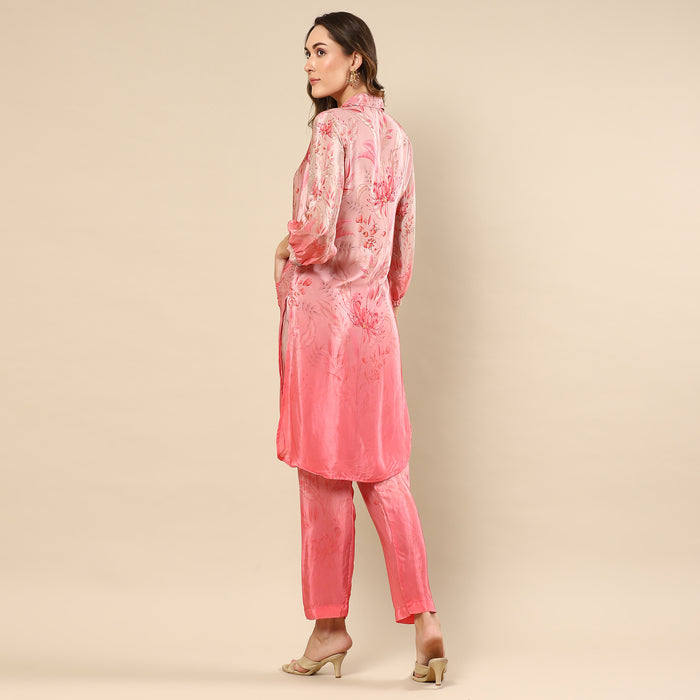 Seafoam Pink Color Muslin Kurta Set