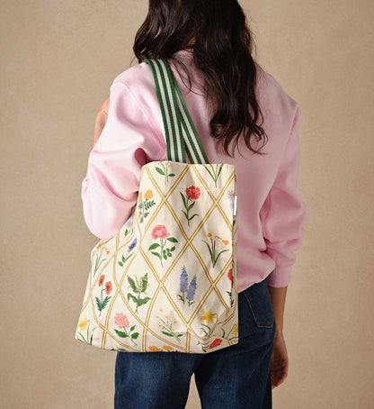 East West Canvas Tote Bag - Garden Study