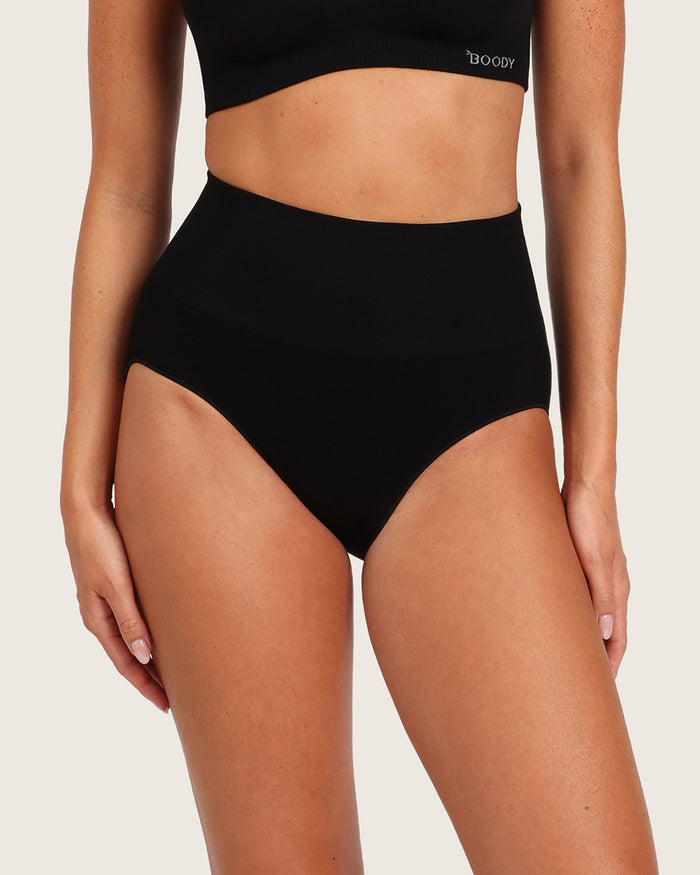 Shaper High Cut Full Briefs - Black