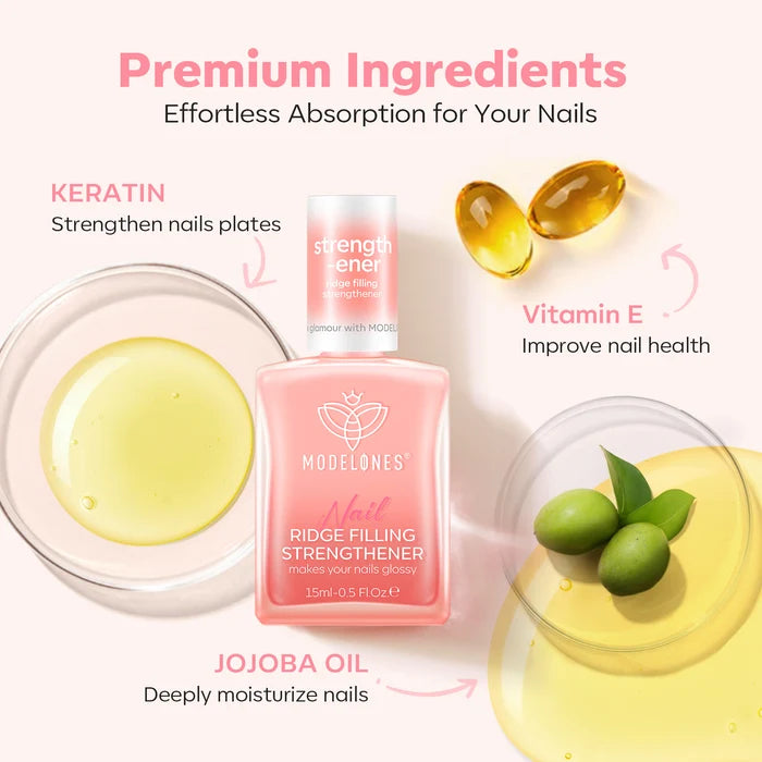 Nail Ridge Filler Strengthener Nail Care MODELONES #nude-pink