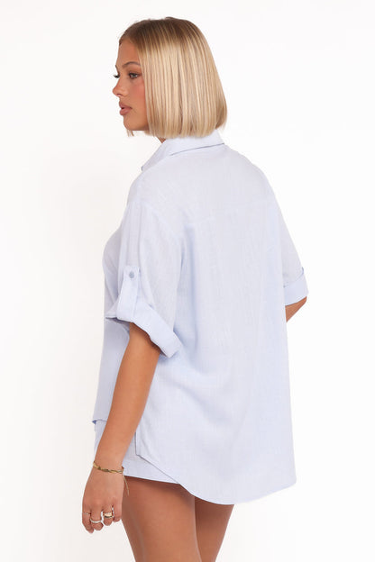 Petal and Pup USA TOPS Shelley Short Sleeve Shirt - Pale Blue