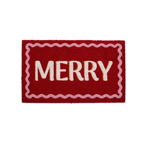 "M-E-R-R-Y" DOORMAT,MULTI