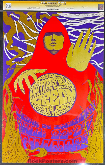 AUCTION - BG-79 - Cream - Bonnie MacLean Signed - 1967 Poster - Fillmore Auditorium - CGC Graded 9.6-532693-333248