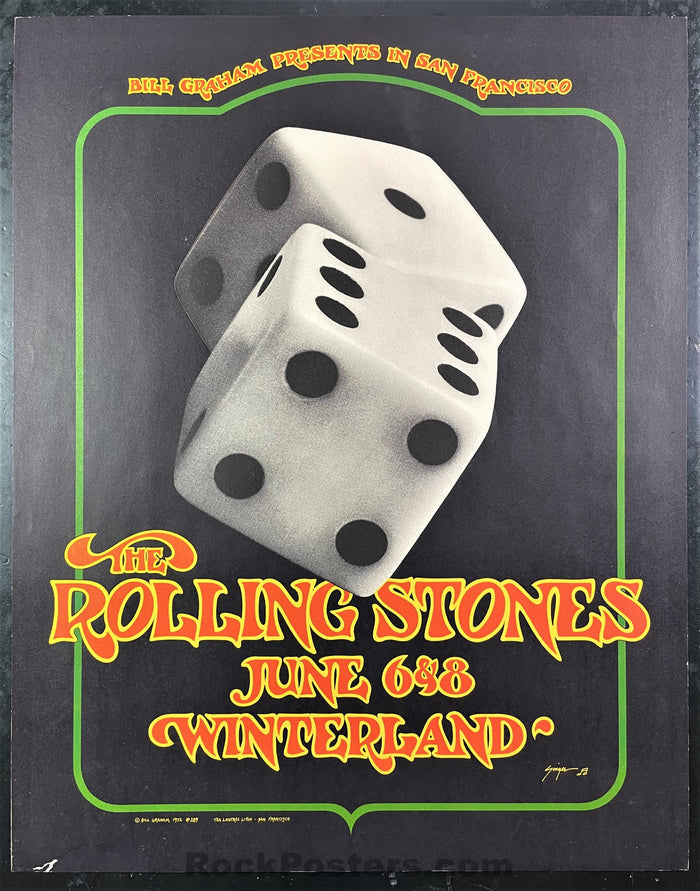 Auction - BG-289 - Rolling Stones - David Singer Signed - Original 1972 Poster - Winterland - Very Good-470307-277485