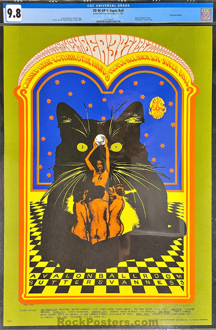 AUCTION - FD-90 - Canned Heat - 1967 Poster - Avalon Ballroom - CGC Graded 9.8-465816-277494