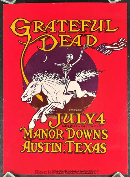 AUCTION - Grateful Dead - 1981 Poster - Manor Downs Texas - Excellent-470837-277497