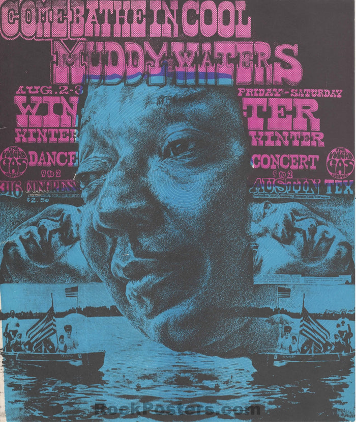 AUCTION - AOR- 3.121 - Muddy Waters - 1968 Handbill - Vulcan Gas - Near Mint Minus-469713-277507